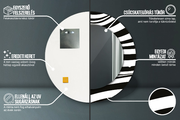 Ogledalo s potiskanim okvirjem Abstraktni val