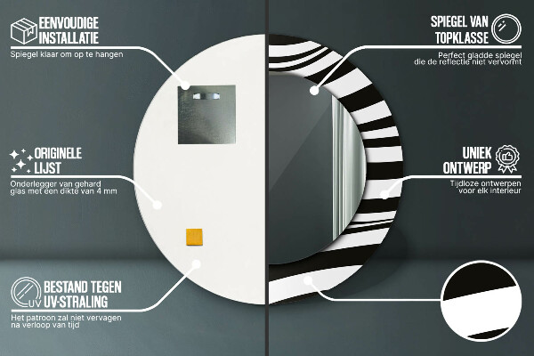 Ogledalo s potiskanim okvirjem Abstraktni val
