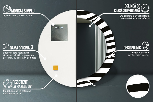 Ogledalo s potiskanim okvirjem Abstraktni val