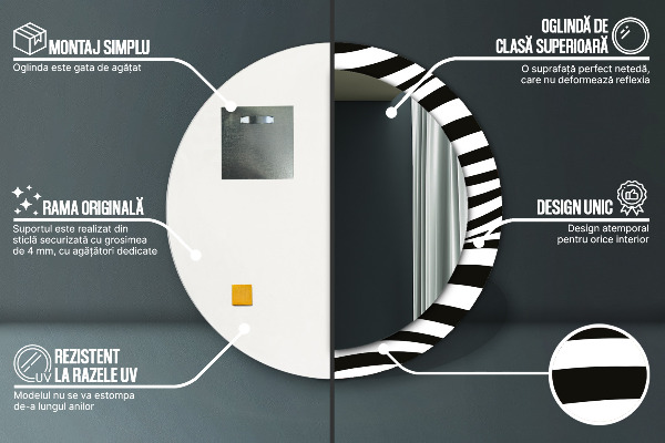 Ogledalo s potiskanim okvirjem Abstraktni val