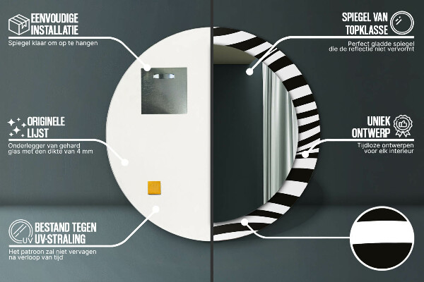 Ogledalo s potiskanim okvirjem Abstraktni val