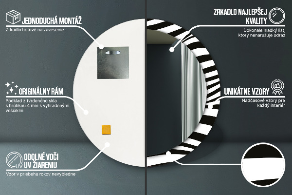 Ogledalo s potiskanim okvirjem Abstraktni val