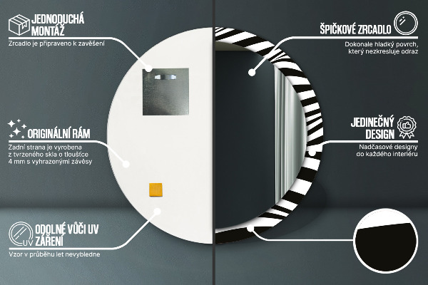 Ogledalo s potiskanim okvirjem Abstraktni val