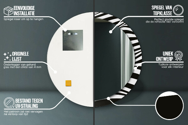 Ogledalo s potiskanim okvirjem Abstraktni val