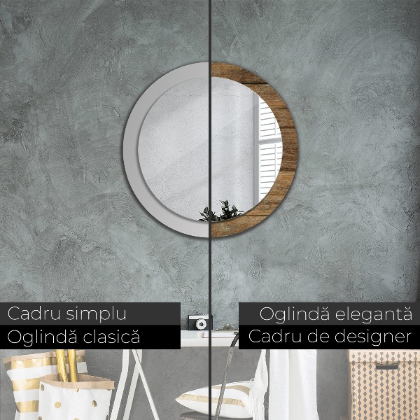 Ogledalo s potiskanim okvirjem Stari les