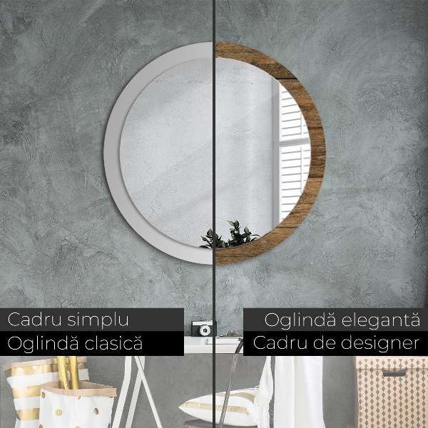 Ogledalo s potiskanim okvirjem Stari les