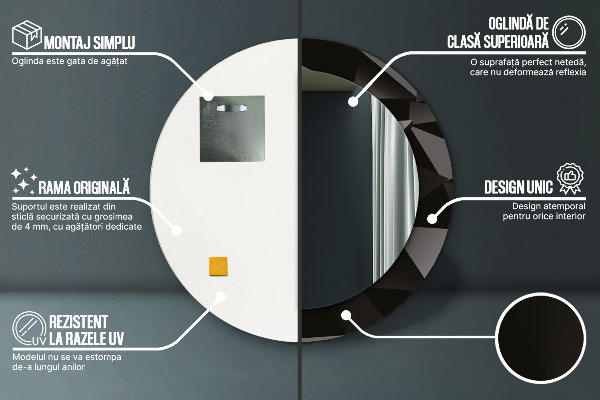 Tiskano ogledalo Abstraktna črna