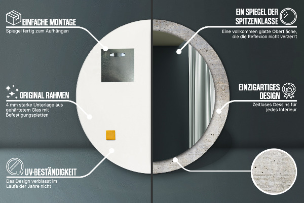 Tiskano ogledalo Sivi beton