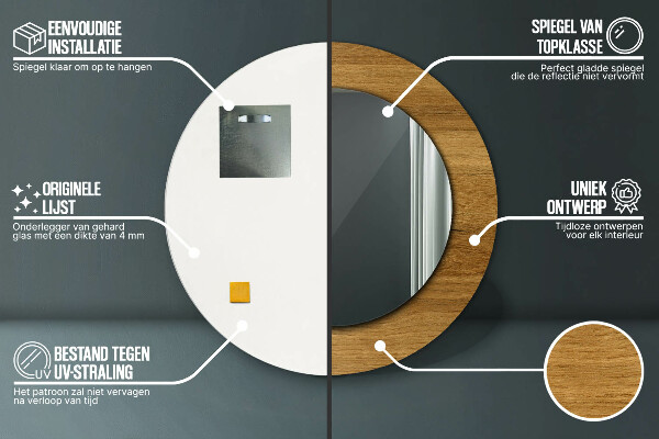 Okrasno ogledalo Rustikalni hrast