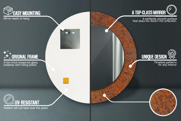 Ogledalo z okrasnim okvirjem Zarjavela kovina