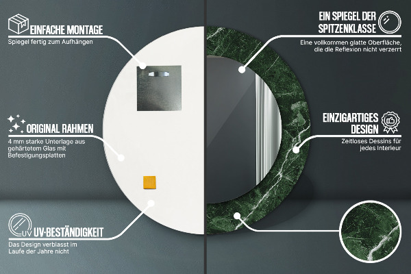 Okrasno ogledalo Zeleni marmor