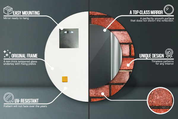 Dekorativno ogledalo Rdeča opeka