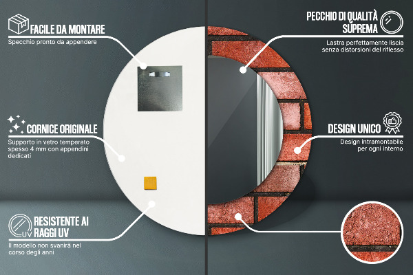 Dekorativno ogledalo Rdeča opeka