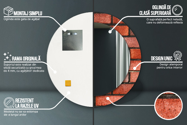 Dekorativno ogledalo Rdeča opeka