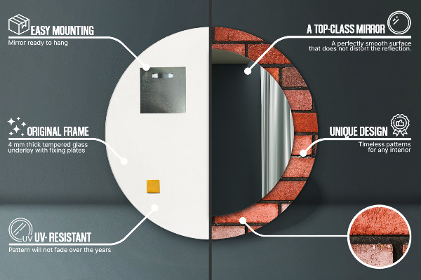 Dekorativno ogledalo Rdeča opeka