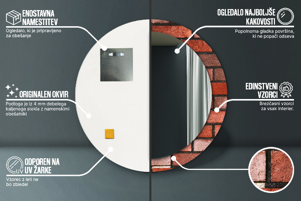 Dekorativno ogledalo Rdeča opeka