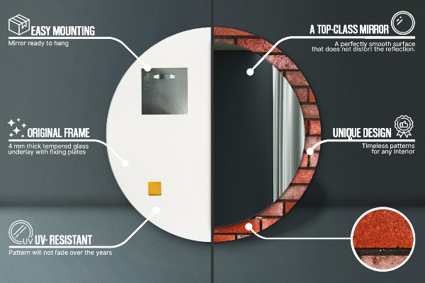 Dekorativno ogledalo Rdeča opeka