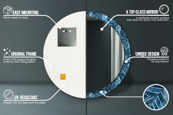 Ogledalo s potiskanim okvirjem Listi džungle