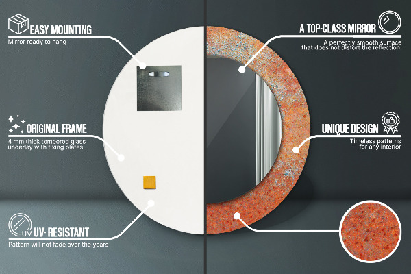 Dekorativno ogledalo Zarjavela kovina