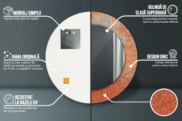 Dekorativno ogledalo Zarjavela kovina