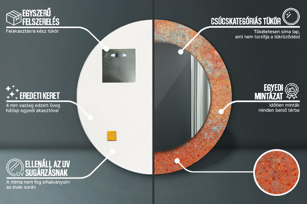 Dekorativno ogledalo Zarjavela kovina