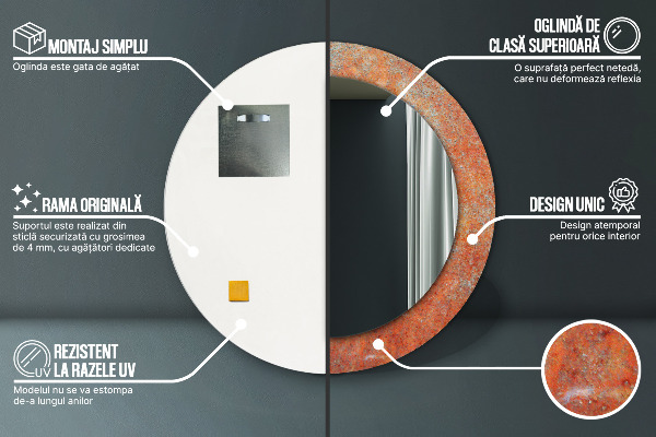 Dekorativno ogledalo Zarjavela kovina