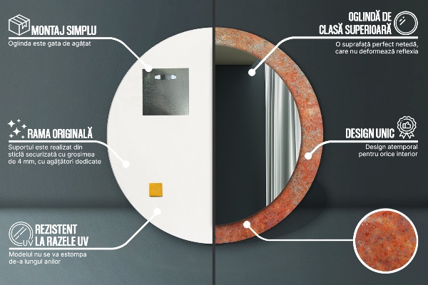 Dekorativno ogledalo Zarjavela kovina