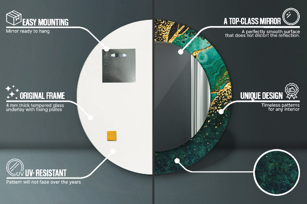 Tiskano ogledalo Marmorna zelena