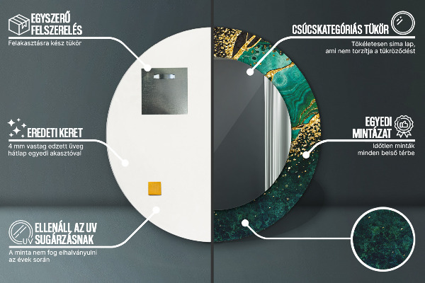 Tiskano ogledalo Marmorna zelena