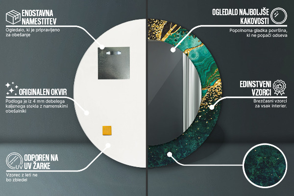 Tiskano ogledalo Marmorna zelena