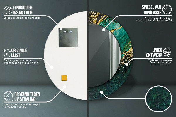 Tiskano ogledalo Marmorna zelena