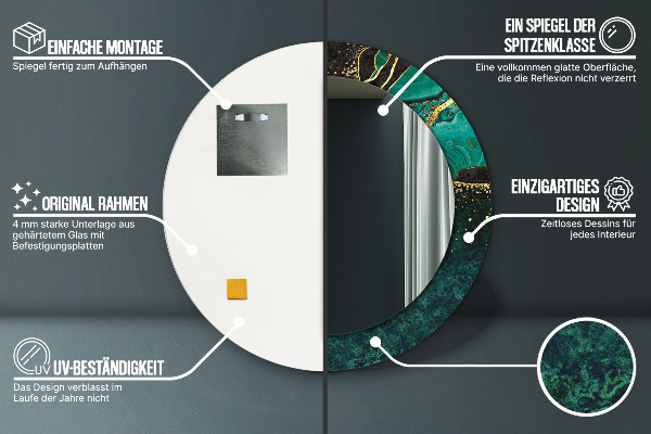 Tiskano ogledalo Marmorna zelena