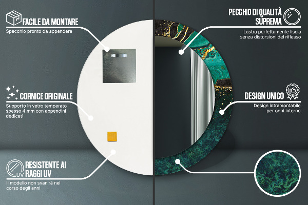 Tiskano ogledalo Marmorna zelena