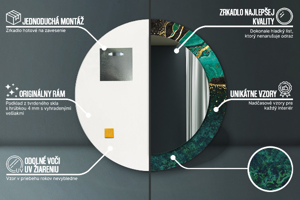 Tiskano ogledalo Marmorna zelena