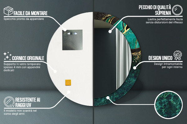 Tiskano ogledalo Marmorna zelena