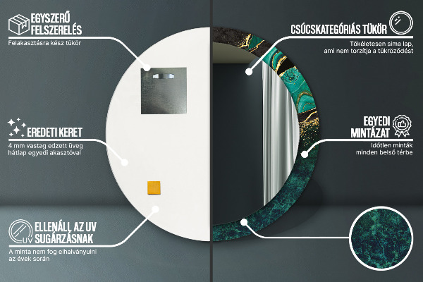 Tiskano ogledalo Marmorna zelena