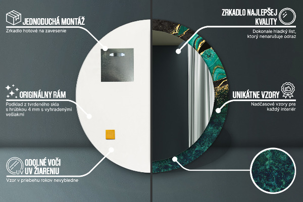 Tiskano ogledalo Marmorna zelena