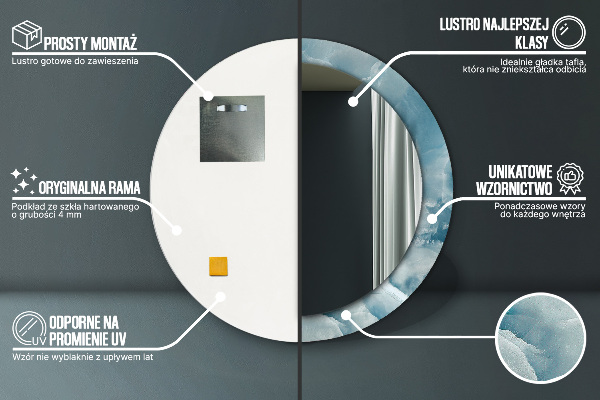 Dekorativno ogledalo Modri oniks marmor