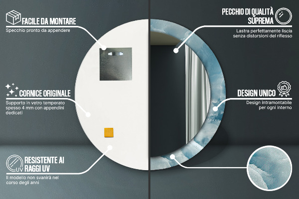 Dekorativno ogledalo Modri oniks marmor