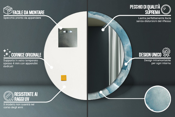 Dekorativno ogledalo Modri oniks marmor