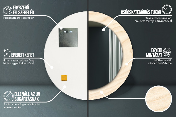 Dekorativno ogledalo Lesena tekstura