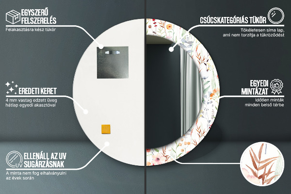 Ogledalo z okrasnim okvirjem Divje cvetje