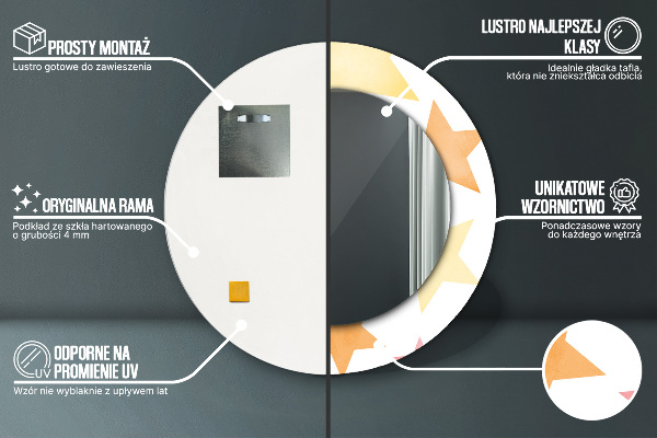 Ogledalo s potiskanim okvirjem Pastelne zvezde