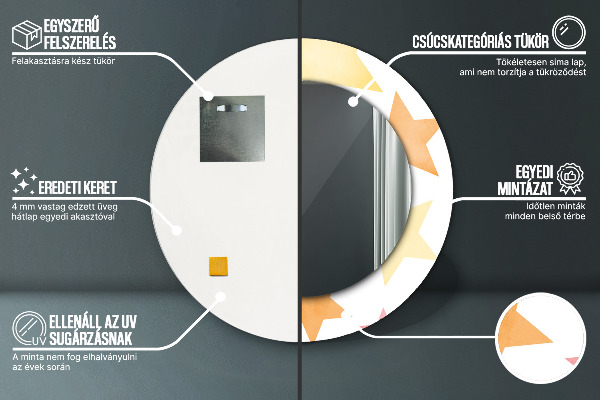 Ogledalo s potiskanim okvirjem Pastelne zvezde