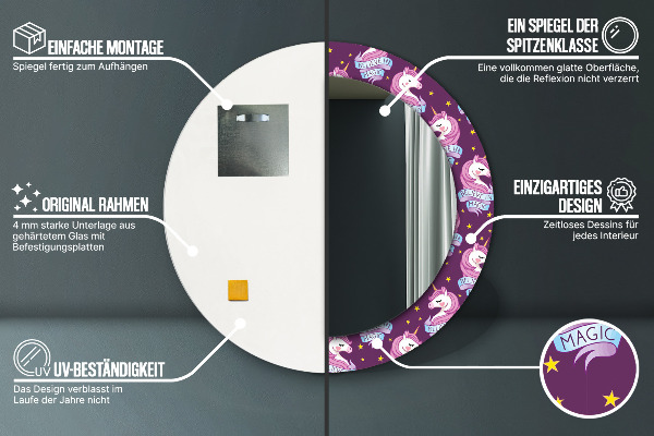 Ogledalo s potiskanim okvirjem Samorožne zvezde