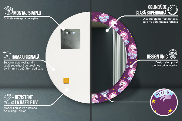 Ogledalo s potiskanim okvirjem Samorožne zvezde