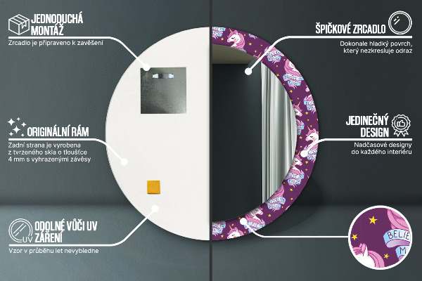 Ogledalo s potiskanim okvirjem Samorožne zvezde