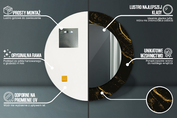 Ogledalo z okrasnim okvirjem Črni marmor