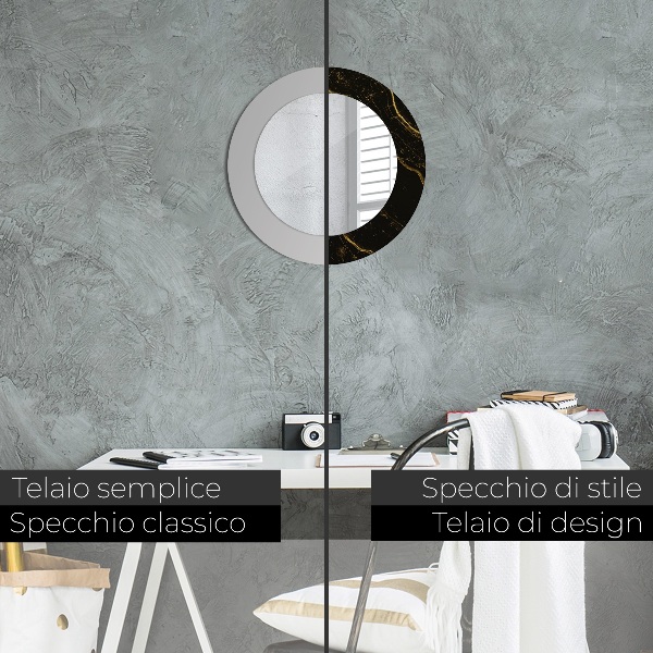 Ogledalo z okrasnim okvirjem Črni marmor