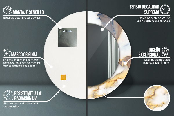 Tiskano ogledalo Beli marmor